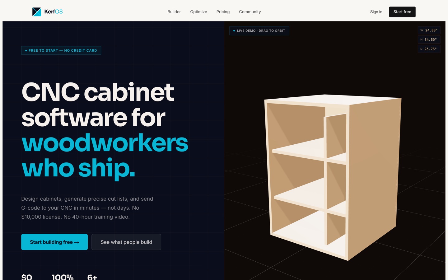 KerfOS cabinet design interface
